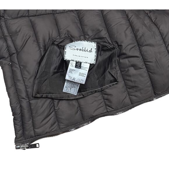 NWOT Snobbish Women's Large Reversible Pink puffer jacket cinch waist Feminine - Picture 3 of 8